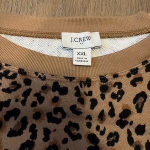 J. Crew Animal Print Sweater in Black and Tan